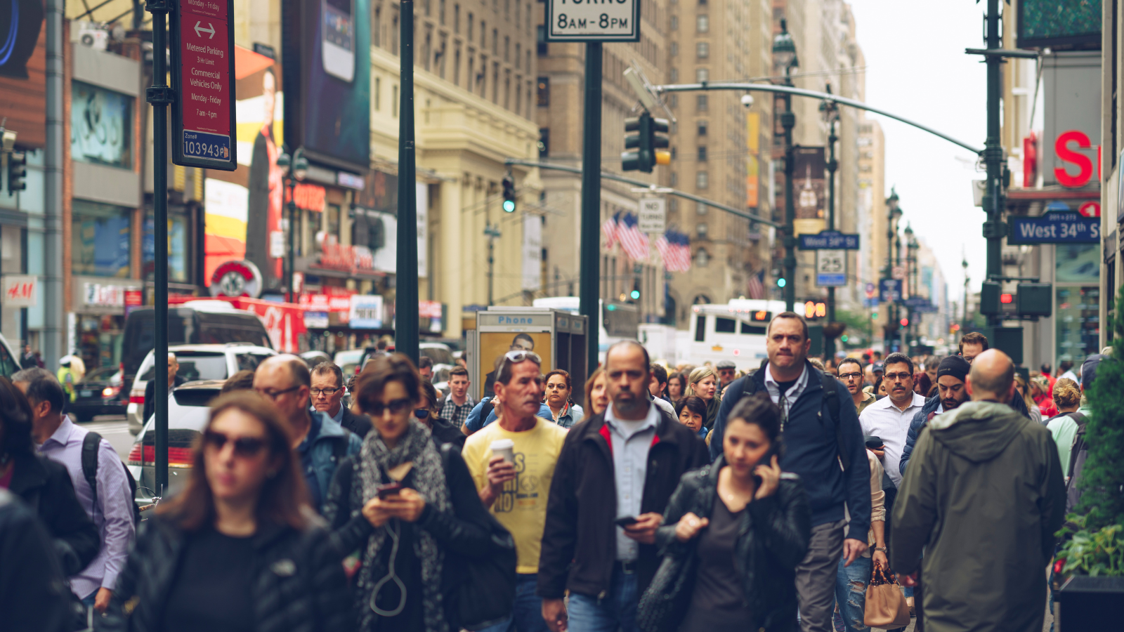 Image of people walking on a Manhattan street